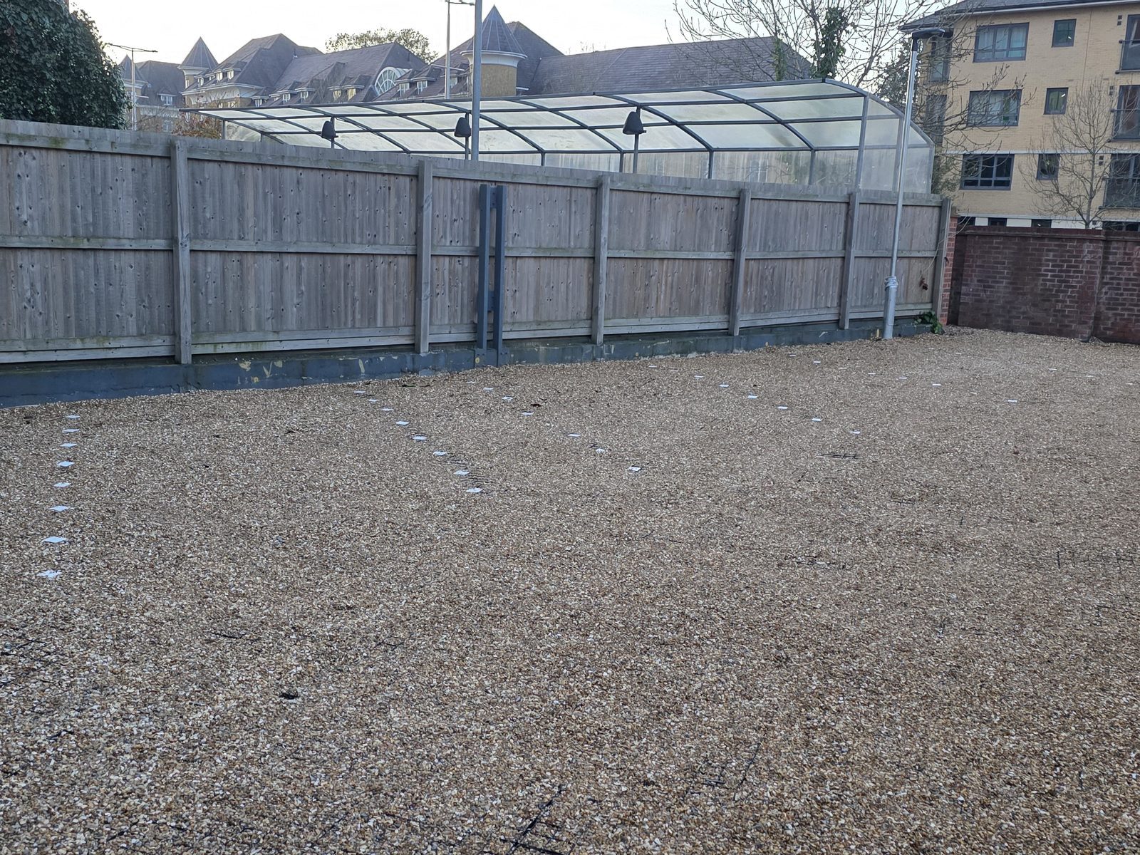 Finished stone yard after a site strip and compaction